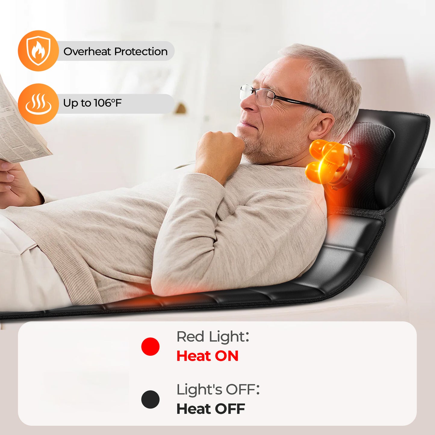 Foldable Massage Mattress Controller for Full Body With Smart Heating And Timer