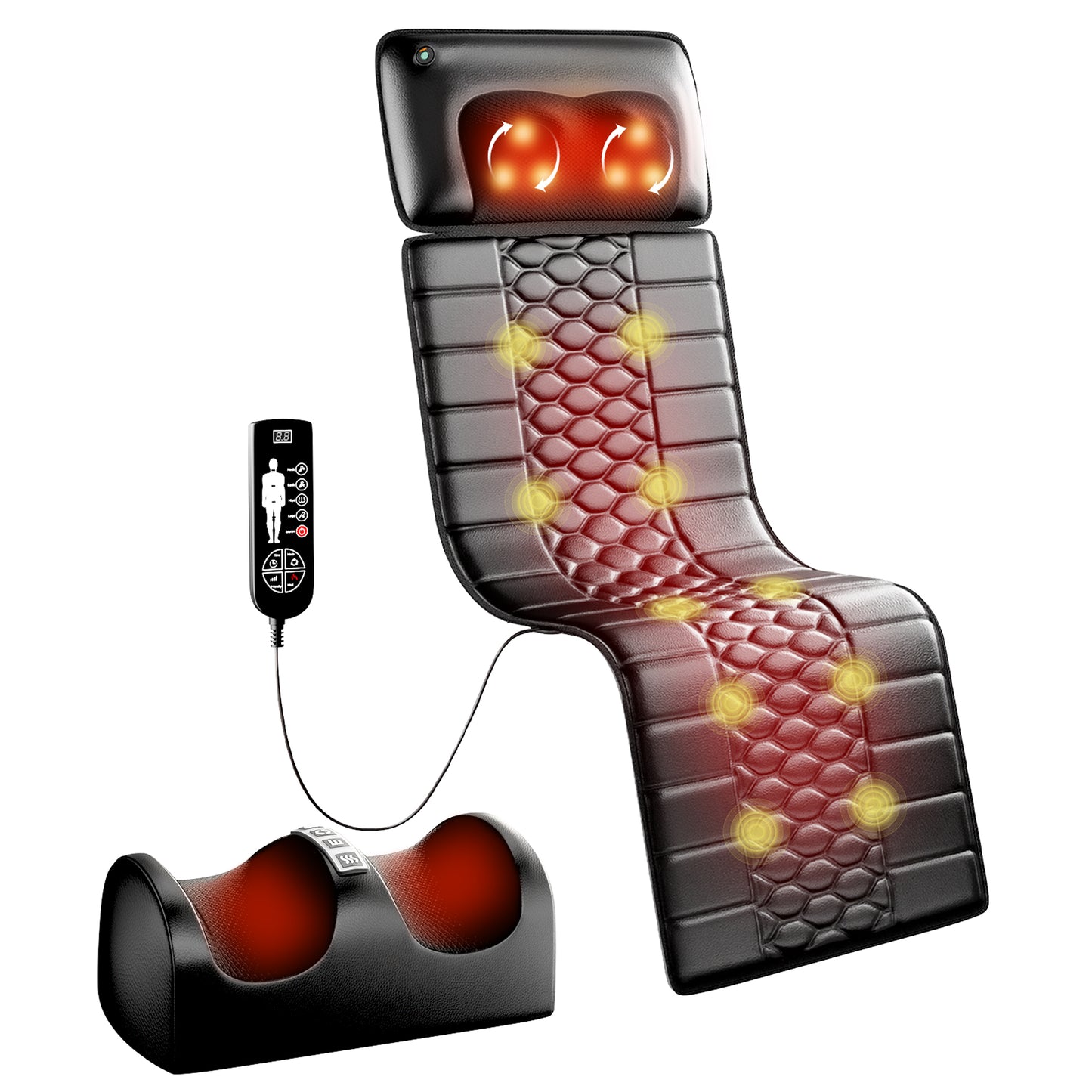Foldable Massage Mattress Controller for Full Body With Smart Heating And Timer