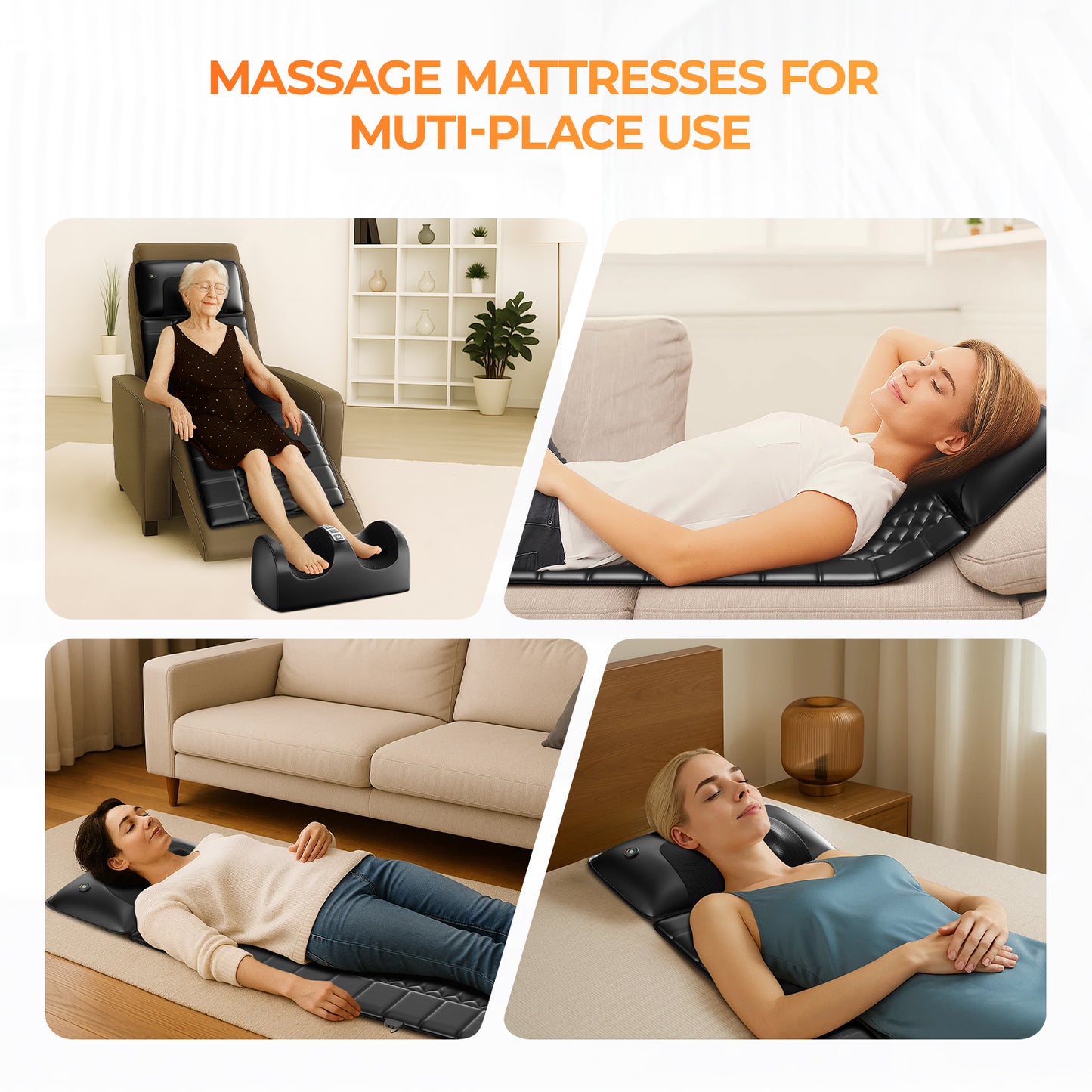 Foldable Massage Mattress Controller for Full Body With Smart Heating And Timer